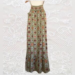 Universal Thread Olive Green Floral Maxi Dress